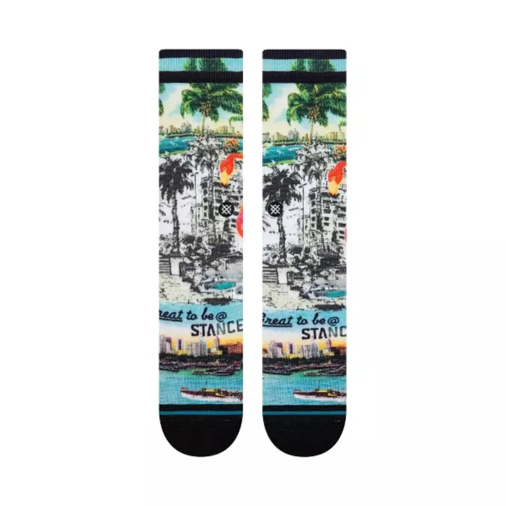 NWT STANCE x WADE Striped Greetings Crew Socks Mens Large - Picture 1 of 2